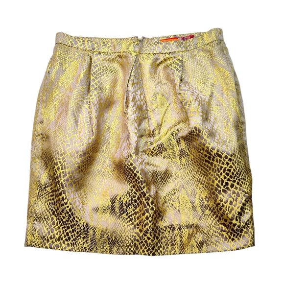 Twelve by Twelve Los Angeles Gold Snakeskin Mini Skirt Size Small - Picture 3 of 12